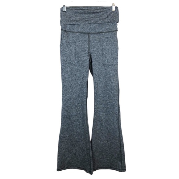 OFFLINE By Aerie Hugger High Waisted Foldover Flare Legging Heather Gray Medium - Picture 4 of 8